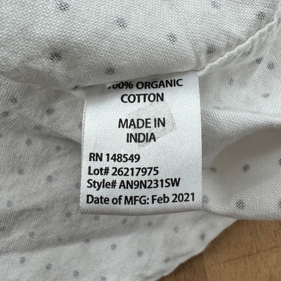 Alexander Julian White Short Sleeve Button Up Shirt Black Polka Dots L - Picture 10 of 15